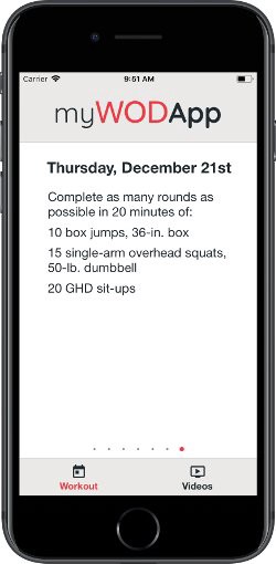 myWODApp iPhone version